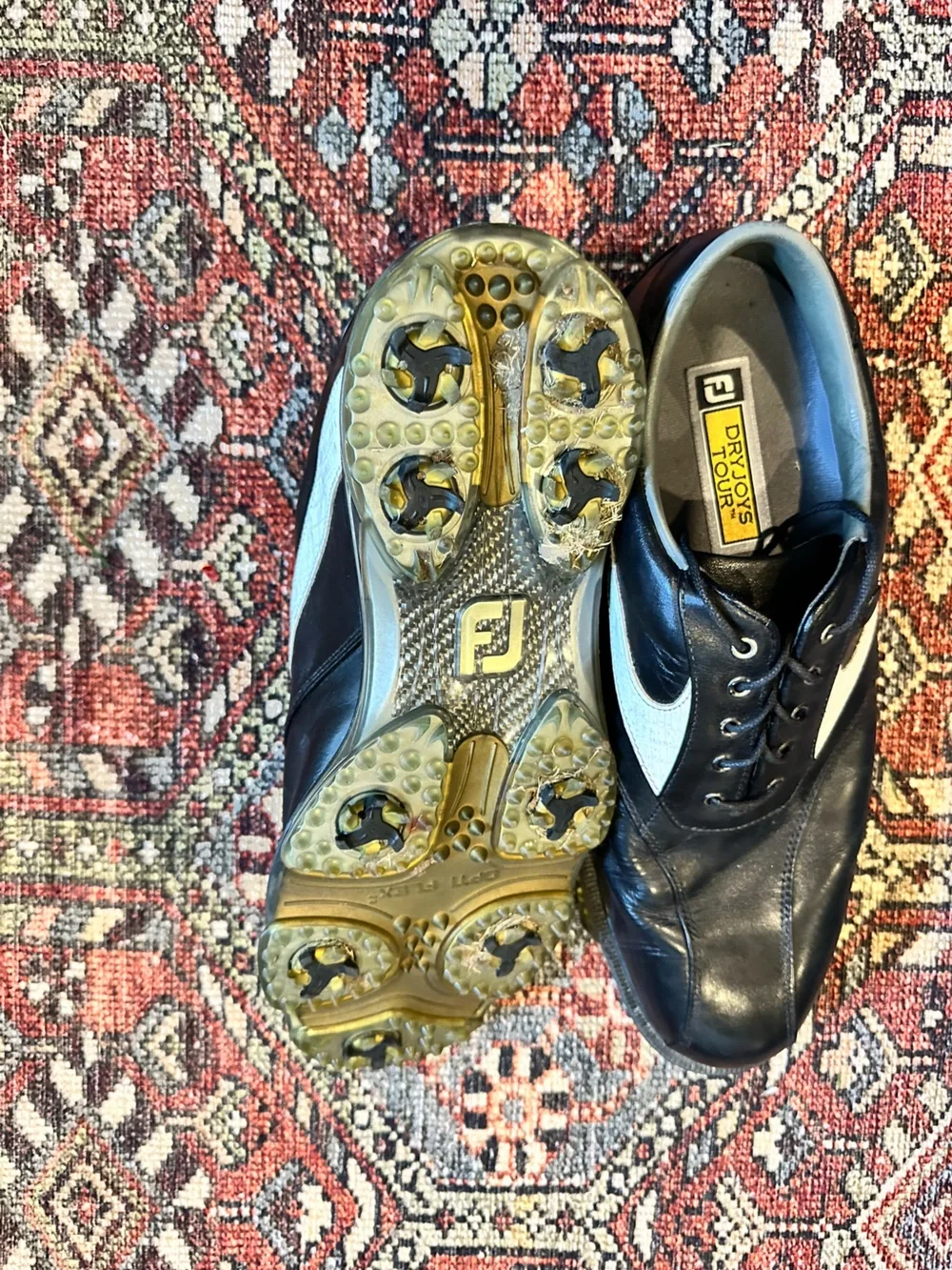 FootJoy DryJoys Tour Golf Shoes - Black & White